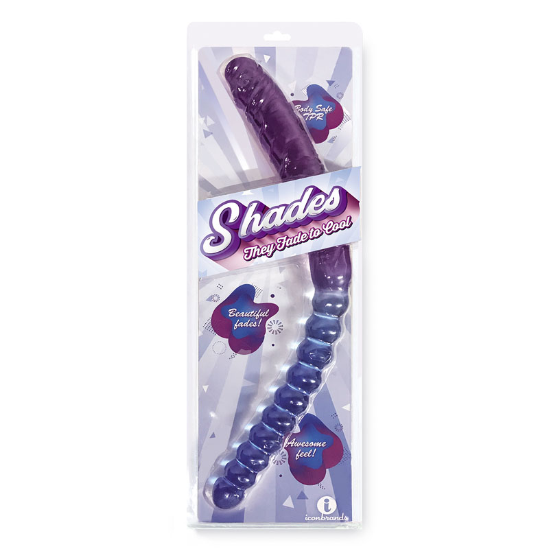 Shades 17'' Jelly TPR Double Dong - Violet/Blue